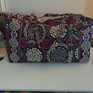 Vera Bradley Large Weekender Duffel in Canterberry Magenta Pattern.